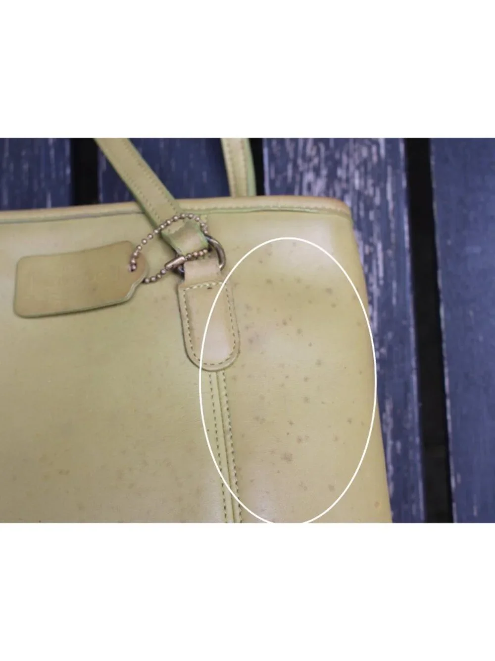 Coach Vintage - Medium Framed Pouch 9998 in Lime - USA 90s - Flaw (mold measles)